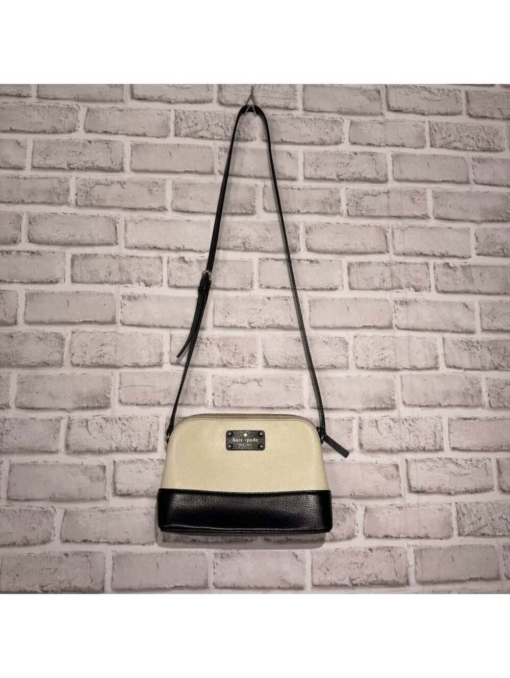 Kate Spade Berkley Hanna Leather Crossbody Bag Cream and Black